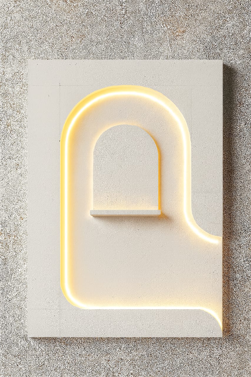 Modern Glow Wall Art – Minimal Vase Décor Frame