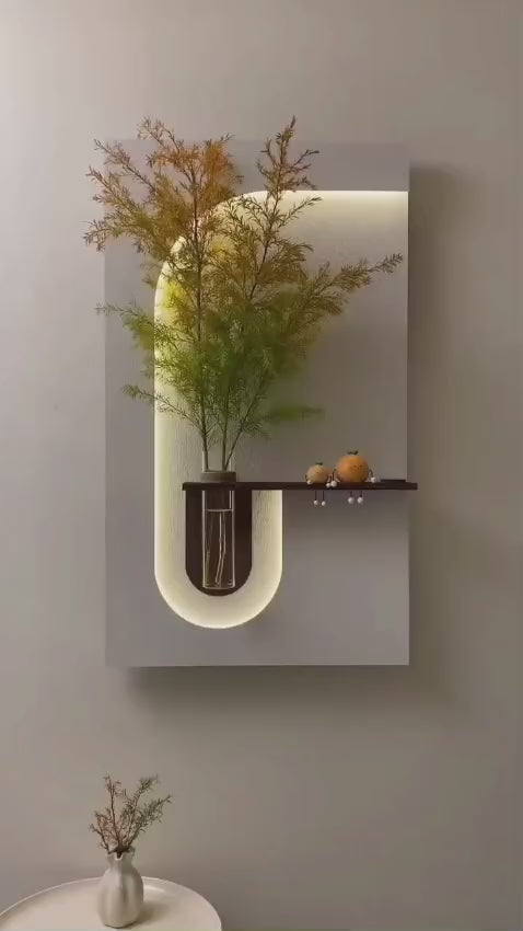 Modern Glow Wall Art – Minimal Vase Décor Frame